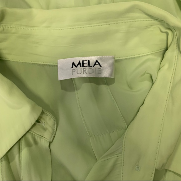 Mela Purdie Mache Duo Pleat Pullover Shirt In Citrine Lightweight Blouse Size  S - Picture 8 of 16